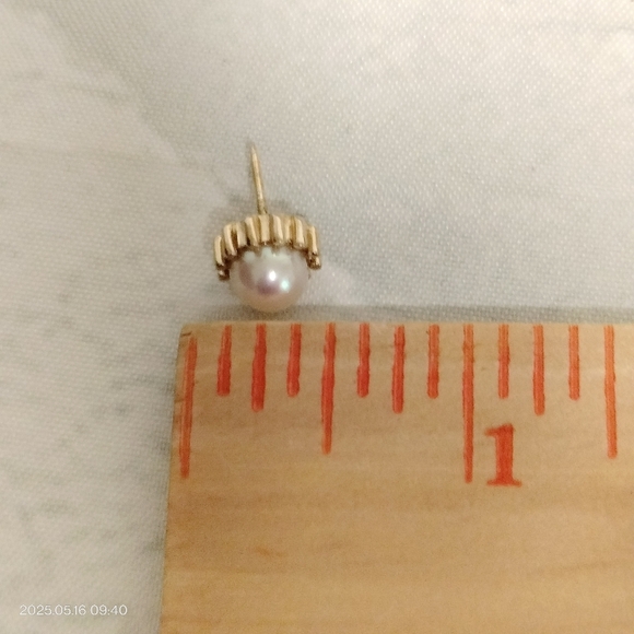 Pierre Cardin Elegant Gold Cultural Pearl Tie Tack Gold Overlay Men's Formal Vtg - Picture 6 of 7